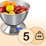 Kép 7/11 - Rozsdamentes acél digitális konyhai tálas mérleg, 1g, 5 kg, 1,8 L