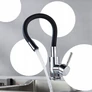 Kép 6/10 - Konyhai csaptelep rugalmas szárral, 45 cm hosszú csővel, fekete