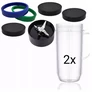 Kép 4/9 - Rozsdamentes Blender konyhai turmix rozsdamentes pengével 600 W 2 db 470mL