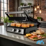 Kép 5/11 - Kihúzható XXL elektromos kontakt grill szendvicssütő és Panini sütő 2500W nagyméretű sütőfelülettel 1392 cm2