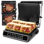 Kép 1/14 - Professzionális 5 programos Kihúzható XXL elektromos kontakt grill szendvicssütő és Panini sütő 2500W SM5000W-PRO