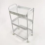 Kép 3/8 - HÖGLER Fém konyhai 3 szintes zsúrkocsi 70 x 40 x 29 cm fehér