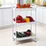 Kép 7/8 - HÖGLER Fém konyhai 3 szintes zsúrkocsi 70 x 40 x 29 cm fehér