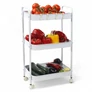 Kép 8/8 - HÖGLER Fém konyhai 3 szintes zsúrkocsi 70 x 40 x 29 cm fehér