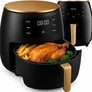 Kép 1/10 - AIRFRYER fritőz 4,5 literes tállal  érintőképernyős kijelző tapadásmentes 1500 W-os