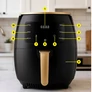 Kép 6/10 - AIRFRYER fritőz 6 literes tállal, érintőképernyős kijelző, tapadásmentes, 2400 W-os