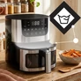 Kép 8/10 - AIRFRYER fritőz 7 literes tállal 7 program, érintőképernyős kijelző, tapadásmentes, 1500 W-os