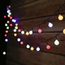 Kép 1/5 - 80 LED-es gömb hálózati kerti fényfüzér, IP 44, 16m hossz, 2,5 cm átmérőjű gömbök, színes
