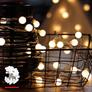 Kép 1/4 - 80 LED-es gömb hálózati kerti fényfüzér, IP 44, 16m, meleg fehér