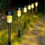 Kép 2/7 - 4 db-os Napelemes inox kerti LED lámpa, 36 cm