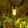 Kép 1/6 - Napelemes inox kerti LED lámpa, 36 cm