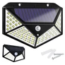 Kép 1/5 - 2 db 100 LED-es mozgásérzékelős napelemes LED lámpa rögzítőkkel VG