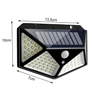 Kép 5/5 - 2 db 100 LED-es mozgásérzékelős napelemes LED lámpa rögzítőkkel VG