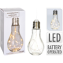Kép 3/5 - 10 micro LED-es XXL méretű körte lámpa dekoráció, elemes, 19 cm, ajándék elemmel