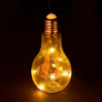 Kép 2/5 - 10 micro LED-es XXL méretű körte lámpa dekoráció, elemes, 19 cm, ajándék elemmel