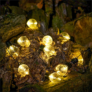 Kép 3/6 - Napelemes dekor gömb kerti LED fényfüzér, meleg fehér, 20 db izzóval