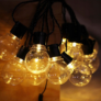 Kép 5/6 - Napelemes dekor gömb kerti LED fényfüzér, meleg fehér, 20 db izzóval
