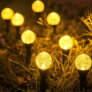 Kép 9/9 - 30 db-os  Napelemes leszúrható kerti LED lámpa gömb