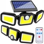 Kép 1/8 - 103 COB LED-es napelemes reflektor, mozgásérzékelővel, 2400 mAh