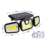 Kép 3/8 - 103 COB LED-es napelemes reflektor, mozgásérzékelővel, 2400 mAh