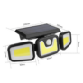 Kép 8/8 - 103 COB LED-es napelemes reflektor, mozgásérzékelővel, 2400 mAh
