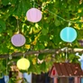 Kép 1/7 - 10 LED-es napelemes party lampion fényfüzér, színes