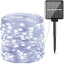 Kép 1/9 - 300 micro LED-es, napelemes dekor fényfüzér, hideg fehér, 30m