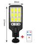 Kép 4/16 - COB LED-es napelemes reflektor, mozgásérzékelővel, távvezérlővel, IP65