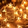 Kép 3/9 - Napelemes virág kerti  LED fényfüzér, meleg fehér, 20 LED-es