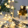 Kép 7/9 - Napelemes virág kerti  LED fényfüzér, meleg fehér, 20 LED-es