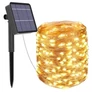 Kép 2/6 - 200 micro LED-es, napelemes dekor fényfüzér 8 világítási móddal, meleg fehér, 20m