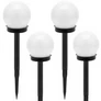 Kép 2/8 - 4 db-os Napelemes leszúrható 10 cm gömb kerti LED lámpa, 36 cm magas