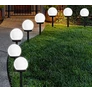 Kép 3/9 - 4 db-os Napelemes leszúrható 10 cm gömb kerti LED lámpa, 35 cm magas, HT