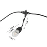 Kép 7/11 - 10 LED-es  lámpafüzér, teraszvilágítás, időjárásálló, E27 foglalattal, IP44, 10 m - meleg fehér