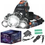 Kép 1/5 - Extra erős SWAT 3 x CREE T6 fejlámpa, 2 féle adapterrel, 4 világítási mód, 2100 Lumen