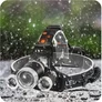 Kép 3/5 - Extra erős SWAT 3 x CREE T6 fejlámpa, 2 féle adapterrel, 4 világítási mód, 2100 Lumen
