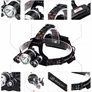 Kép 3/11 - Extra erős SWAT 3 x CREE T6 fejlámpa, 2 féle adapterrel, 5 világítási mód, 2100 Lumen