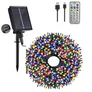 Kép 1/7 - Hybrid tölthető-napelemes 240 LED-es 10,8 m hosszú fényfüzér, RGB színes, 8 világítási móddal, időzíthető, távvezérlős