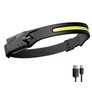 Kép 2/9 - Extra erős  COB LED-es fejlámpa, mozgásérzékelős, USB C-s, 6 világítási mód
