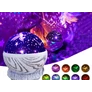 Kép 2/10 - Forgó csillagfényes éjjeli  Unikornis RGB LED lámpa, USB vagy elemről működő, szürke mintás