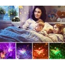 Kép 6/10 - Forgó csillagfényes éjjeli  Unikornis RGB LED lámpa, USB vagy elemről működő, szürke mintás