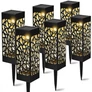 Kép 1/8 - 6 db-os napelemes LED lámpa szett, modern fénynyommal, IP44, 28 cm, HT 