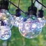 Kép 3/7 - 7,5 m-es 10 gömbös kültéri party fényfüzér, 50 LED-es, hálózati, színes fénnyel, IP44