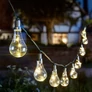 Kép 1/7 - 7,5 m-es 10 gömbös kültéri party fényfüzér, 50 LED-es, hálózati, meleg fehér, IP44