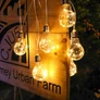 Kép 6/7 - 7,5 m-es 10 gömbös kültéri party fényfüzér, 50 LED-es, hálózati, meleg fehér, IP44