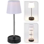 Kép 1/7 - Akkus asztali LED lámpa USB-C töltővel, állítható magasság, fényerőszabályzó, 29,5 cm magas, 800 mAh