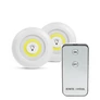 Kép 2/6 - 2 db-os elemes öntapadós, 12 COB LED-es nyomógombos lámpa készlet, távirányítóval