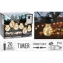 Kép 5/5 - 14,5 m 160 micro LED-es 20 gömb időzíthető lámpafüzér, hosszabbítható teraszvilágítás, időjárásálló, IP44, meleg fehér