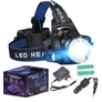 Kép 1/6 - Extra erős SWAT 3 x CREE T6 fejlámpa, XML T6 diódával + 2 db 18650 6800mAh, 4.2V, zoom funkcióval