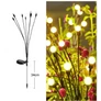 Kép 1/8 - Kültéri napelemes világító fa, Meleg fehér LED, 75 cm, 6 db Mini gömb